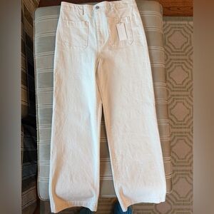 Z Supply Cream high waisted Denim flare Pants